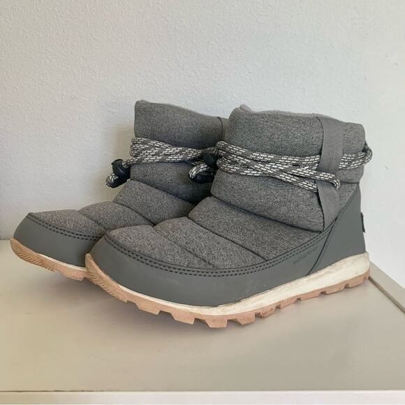 Sorel Whitney Short Lace Waterproof Boots size 5 Gray Quarry - Picture 1 of 6